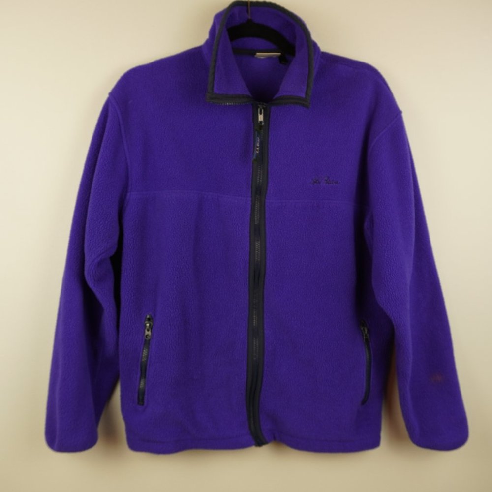 LL Bean‎ Purple Full Zip Fleece Jacket Size Medium